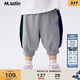 M.Latin/馬拉丁童裝兒童褲子24夏裝新款男女小童針織中褲 淺雜灰 100cm