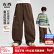 左西男童加絨褲子保暖2025新款兒童冬裝加厚燈芯絨長(cháng)褲潮 咖棕色 140