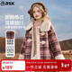 ASK JUNIOR兒童毛絨外套25冬季中大童仿羊羔毛短款上衣女童保暖毛領(lǐng)抓絨衣