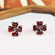 留星新中式仿耳環(huán)女復古氣質(zhì)石榴石心形四葉草耳釘酒紅色好運女 石榴石【四葉草耳釘】