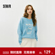 森馬（Semir）毛衣女冬季oversize小羊落肩2025新款溫柔甜美可愛(ài)慵懶套頭衫 藍色調00388 S