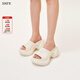 SMFK預售WAVE高跟運動(dòng)拖鞋SL002B1厚底增高時(shí)髦一字拖9.5cm明星同款 奶白色 偏大一碼 36