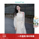 茵曼（INMAN）氣質(zhì)高級新年連衣裙2024春女新品小香風(fēng)U領(lǐng)長(cháng)袖收腰禮服中長(cháng)裙 淺杏色 XL