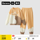 蕉內絨絨555H兒童睡衣男女童半邊絨保暖寶寶衣服分體家居服套裝秋冬季 橙棕星星 150
