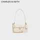 CHARLES&KEITH26春新品氣質(zhì)通勤繩結鏈條單肩腋下包包女包CK2-20701632 Cream奶白色 M