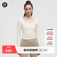 lululemon丨Smooth and Ribbed Nulu? 女士運動(dòng)低圓領(lǐng)長(cháng)袖 T 恤 LW3INDS 淺象牙白 M /8