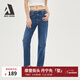 ABLE JEANS【煙管褲】小個(gè)子顯瘦女士新款百搭時(shí)尚休閑九分直筒牛仔褲女 水洗古靛藍 29 （170/76A）