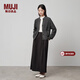MUJI女式 牦牛絨混 高圓領(lǐng)開(kāi)衫針織毛衣針織衫外套冬季  BA1PPA4A 炭灰色 M (160/84A)