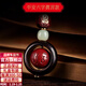 禧卡森  汽車(chē)鑰匙扣掛件朱砂轉運檀木經(jīng)文繩鏈吊墜飾品男女情侶高檔配飾 平安六字真言轉運珠