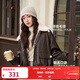 三福（SANFU）厚外套2025冬季加絨內里毛絨翻領(lǐng)皮夾克上衣女裝511706 咖啡色 S