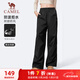 駱駝（CAMEL）休閑工裝褲男女戶(hù)外防潑水梭織運動(dòng)褲 J35CA6L6025 幻影黑 S