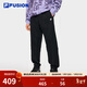 FILA FUSION斐樂(lè )潮牌針織加絨保暖長(cháng)褲男冬季新款休閑寬松收口褲 正黑色-BK M 170/80A/M