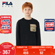 FILA【斐暖功能】斐樂(lè )兒童衛衣2025冬男中大童加絨抗菌上衣