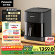 松下（Panasonic）雙核熱循環(huán)多功能全景可視家用全自動(dòng)無(wú)油5L大容量無(wú)需翻面 空氣炸鍋NF-KZ500-K