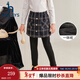 哈吉斯（HAZZYS）品牌童裝女童打底褲冬新品彈力保暖加厚一體絨裙式打底褲 鉆石黑 165