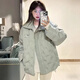 簡(jiǎn)輕逸短款棉服女士冬季外套新款高級感羽絨棉衣流行洋氣小個(gè)子棉襖時(shí)尚 湖綠色銀標小清新外套 M 【建議90-120斤】