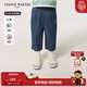 Teenie Weenie  Kids小熊童裝25年新款男女寶寶涼感休閑風(fēng)牛仔長(cháng)褲 藍色花灰 100 cm (尺碼偏大選小一碼)