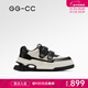 GG-CC【異空鏈結】秋季新款百搭黑白熊貓板鞋女厚底增高休閑鞋G25X4658 黑色 37