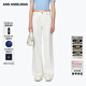 ANN ANDELMAN官方直營(yíng)2026新款基礎款白色牛仔褲棉質(zhì)褲腳毛邊直筒闊腿褲 白色 S