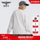 BOY LONDON【暗紋植絨】男女同款長(cháng)袖滿(mǎn)印寬松圓領(lǐng)套頭衛衣N03010 米白色 M