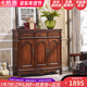卡梵羅（KAFANLUO） 美式鞋柜實(shí)木三四門(mén)五門(mén)對開(kāi)門(mén)鞋柜復古實(shí)木地中海彩繪歐式雕花 紅棕木紋款三門(mén)120*38*110cm