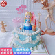 曼恒網(wǎng)紅兒童公主生日蛋糕女孩新鮮水果戚風(fēng)胚現做現做同城配送當天到 A款茜茜公主 10英寸（適合4-7人）