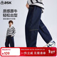ASK JUNIOR兒童褲子25冬季中大童水洗牛仔褲男童厚實(shí)保暖直筒褲休閑長(cháng)褲