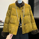俞兆林（YUZHAOLIN）媽媽裝新中式國風(fēng)毛領(lǐng)羽絨棉服冬季新款2025中老年高貴棉衣外套 黃色 3XL 【建議120-135斤】