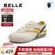 百麗（Belle）學(xué)院風(fēng)德訓鞋女商場(chǎng)同款薄底運動(dòng)網(wǎng)面休閑鞋D8H1DBM5 米白色/黃 36 (230mm)