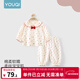 優(yōu)奇女寶寶套裝春秋款2026年新款嬰兒長(cháng)袖上衣褲子可愛(ài)小女孩洋氣穿搭 杏色【親膚柔軟，甜美可愛(ài)】 80