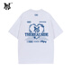 PNJ官方新款短袖T恤男女款夏季韓版潮流字母印花寬松休閑圓領(lǐng)上衣 白色 L