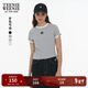 Teenie Weenie小熊女裝T恤2025夏季新款潮酷時(shí)尚活力撞色圓領(lǐng)短袖 中灰色 XL