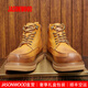 JASONWOOD皮毛一體雪地靴男大碼馬丁靴男加絨加厚防水防滑東北真皮棉鞋男 棕色【加厚澳洲羊毛】 40 (250mm)