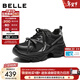 百麗（Belle）便捷免系帶老爹鞋女2026春新商場(chǎng)同款厚底增高休閑鞋E9S1DAM6 黑色 36 (230mm)