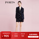 PORTS寶姿商場(chǎng)同款春季新品女裝長(cháng)袖中長(cháng)西裝SD8J008PLP029 晚安藍 XS (2)
