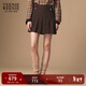 Teenie Weenie小熊女裝半身裙2025秋新款氣質(zhì)學(xué)院風(fēng)簡(jiǎn)約刺繡百褶裙 棕色 M