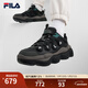 FILA 斐樂(lè )官方男鞋PEASE加絨豌豆鞋舒適輕便運動(dòng)鞋2024冬新款休閑鞋 黑/夜森林綠-BM 41