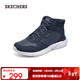 斯凱奇（Skechers）男鞋馬丁靴高幫保暖防寒雪地靴加絨男靴男士休閑鞋210788 海軍藍色/NVY 40