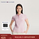 Tommy Hilfiger【五?？邸?6春夏新款女珠地網(wǎng)眼通勤純色條紋修身短袖POLO 淡粉色8Z6 S (推薦：90-105斤)