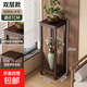 落地收納陽(yáng)臺置物架收納不占地方多層花盆托架窗臺擺放室內展示架 二層高款中式花架 2層