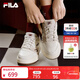 FILA 斐樂(lè )官方女鞋CAMPUS 1S板鞋2026春季新款方塊鞋1S時(shí)尚休閑鞋 奶油白色-CC 37.5