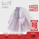 戴維貝拉（DAVE＆BELLA）兒童連衣裙春裝新款中國風(fēng)女童漢服裙女寶寶網(wǎng)紗裙小童裙子 灰紫色【現貨】 100 cm（建議身高90-100cm）