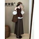 唐菓蜜連衣裙女2026春秋新款女裝韓版時(shí)尚減齡復古學(xué)院風(fēng)顯瘦三件套裝裙 馬甲+襯衫+裙子 M