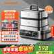 九陽(yáng)（Joyoung）電蒸鍋快速蒸汽家用多用途鍋電蒸汽鍋蒸燉一體150℃超高溫多層304不銹鋼蒸籠14L大容量多功能GZ01