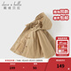 戴維貝拉（DAVE＆BELLA）女童外套春裝新款兒童連帽斗篷洋氣小童風(fēng)衣女寶寶外出披肩 卡其色【現貨】 100 cm（建議身高90-100cm）