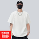 2026新款【立體壓褶鉚釘】寬松休閑男士T恤短袖男生衣服感 白色 常規 高品質(zhì) 3XL 建議160-180斤
