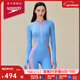 速比濤（Speedo）泳衣女鬧海2.0系列沖浪防曬溫泉度假及膝連體泳衣抗氯修身舒適 藍色/粉色 M (高158-165cm,重50-57kg)