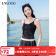 LAGOGO撞色拼接假兩件性感吊帶女拉谷谷2025春夏新款時(shí)尚百搭背心 黑灰 L