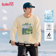 班尼路（Baleno）純棉長(cháng)袖男春秋季潮流復古油畫(huà)風(fēng)青少年個(gè)性上衣寬松重磅t恤男
