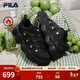 斐樂(lè )（FILA）官方豌豆加絨鞋老爹鞋休閑厚底運動(dòng)鞋男鞋 黑-BK 42